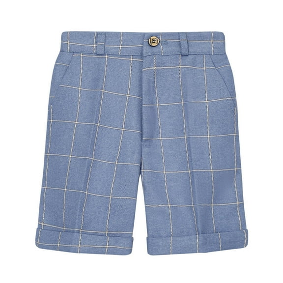 LLYwey Toddler Boy Dress Shorts - Boys Stretch Casual Shorts with Pocket - Kids Trendy Button Solid Elastic Waist Straight Leg Short Pants for School Uniform Summer Clothes, New-Md80, Blue, 5-6T