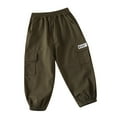 thumbnail image 1 of LLYwey Toddler Cargo Pants, Kids Elastic Waist Joggers Pants, Baby Girls Boys Casual Loose Solid Pull on Long Trousers with Pockets, New-Md54, Green-a, 2T, 1 of 3