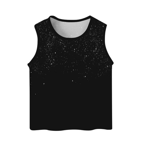 LLYwey Toddler Glitter Tank Tops, Girls Athletic Workout Tanks, Kids Summer Crew Neck Sleeveless Tee Shirts Soft Casual Camisole Undershirts , T-81, Black, 4T