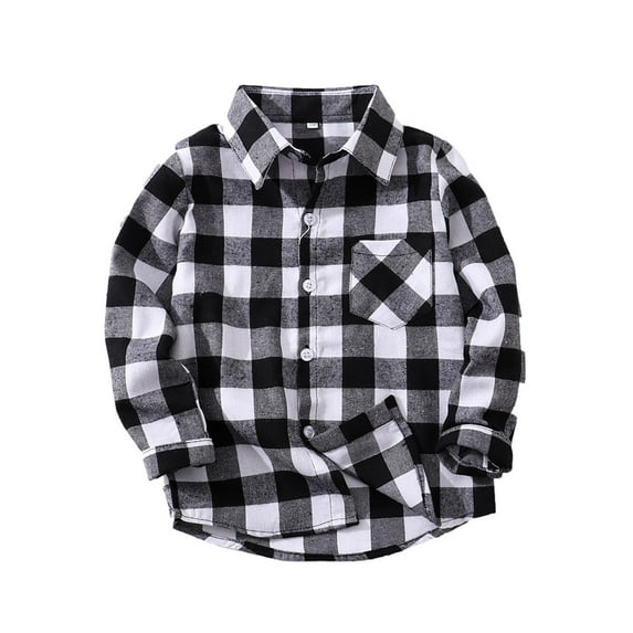 LLYwey Toddler Kids down Jackets Toddler Shirt Jackets Plaid Long Sleeve Lapel Button Jackets Kids Boys Girls Coats Fall Tops New Toddler Long Sleeve Casual Jackets Outwear Black 9-10T