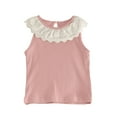 thumbnail image 1 of LLYwey Toddler Ribbed Tank Tops - Baby Girls Smocked Tops - Kids Lace Collared Sleeveless Tees Shirts Button Keyhole Back Camisole Undershirts, T-79, Pinks, 2T, 1 of 4