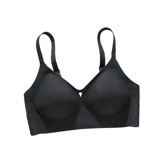 LLYwey No Underwire Bras for Women On Clearance Push up Bras Underwear for Women Comfortable Breathable Bra Without Underwire Women's Plus Size Nylon Support Bra Style LW-292 Black M