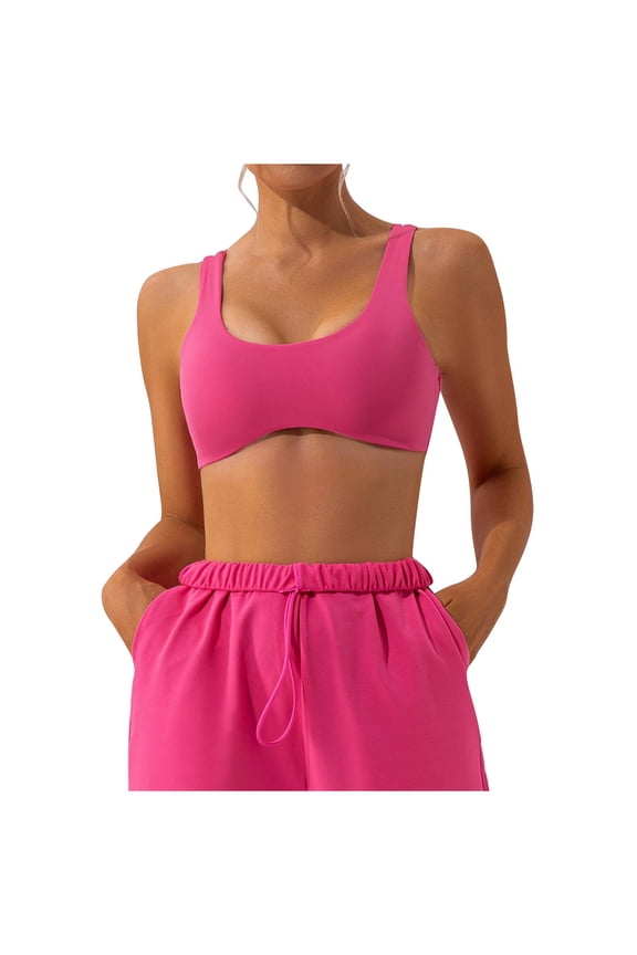V Neck Bralettes for Women Women's No Underwire Tight Sports Bra Training Running Quick-drying Fitness Yoga Bra Women's Plus Size Nylon Underwire Bra Style LW-280 Pinky M