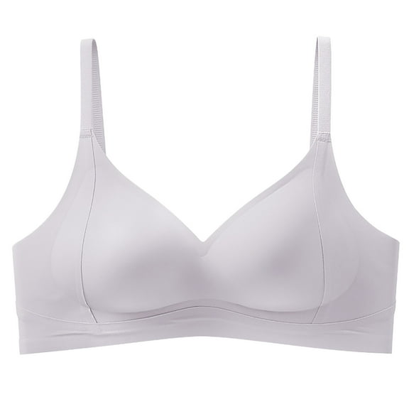 LLYwey V Neck Bras for Women Women's Bra Without Underwire Or Marks Lightweight Sports Breathable Underwear Daily Bra Big & Tall Size Nylon Cami Bra Style LW-103 Purples XL