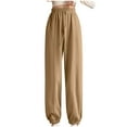 thumbnail image 1 of LLYwey Winter Pants for Women 2024 s Plush Ladies Sports Solid Color Leggings Loose Casual Sanitary Pants Straight Tube Plus Size Long Pants New Winter Pants Khaki S, 1 of 6