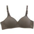 thumbnail image 1 of LLYwey Wire-Free Bra Winter Women's Non Underwire Style Printed Push up Middle Button Breathable Underwear Daily Bra Women Size nylon Seamless Bra Style LW-145 Coffee L, 1 of 3