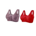 thumbnail image 1 of LLYwey Wireless Breathable Bra Woman's Comfortable Lace Breathable Bra Underwear No Underwire Women Size Nylon Sport Bra Style LW-239 Red 3XL, 1 of 3