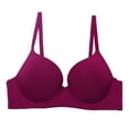 thumbnail image 1 of LLYwey Wireless Pushup Bra for Women Women's Underwear Seamless Thin Plus Size Soft Underwire Push-up Bra Bra Women Size Nylon Support Bra Style LW-285 Wine XL, 1 of 1