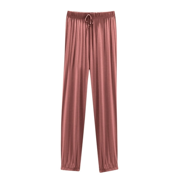 LLYwey Women's Pants Women's High Waisted Home Thin Casual Pocket Loose Oversized Wide Leg Pants Female Pants Long Pant Style H1915 Pinks L