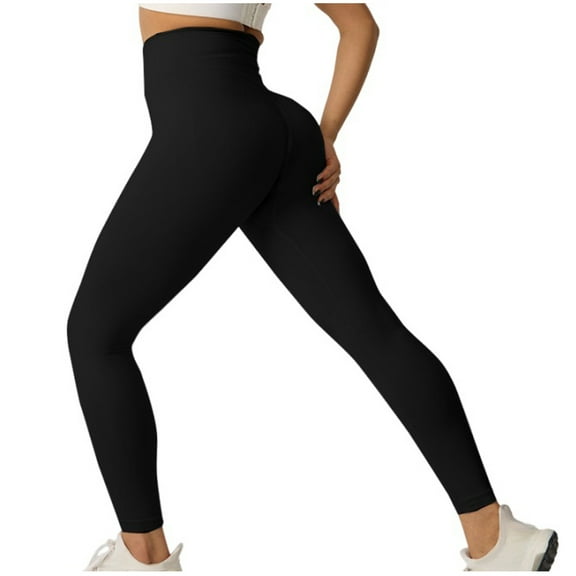LLYwey Womens Black Dress Pants Woman Solid Color quick-dry Elastic High Waist tight Lift The Hip Yoga Pants Pull On Pants Female Long Pant Style H2304 Black S