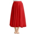 thumbnail image 1 of LLYwey Womens Flowy Midi Skirts, Summer Casual Solid Color Elastic Waist A-Line Mid Length Pleated Skirt, Sun-29, Red, One Size, 1 of 5