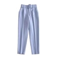 thumbnail image 1 of LLYwey Womens Linen Pants Women's Fashion Casual Spring Summer Full Length Pants Female Sweatpants Long Pant Style H2344 Blue M, 1 of 3