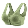 thumbnail image 1 of LLYwey Womens Plus Size Bras Winter Woman's Solid Color Lace Front Buckle Elastic Style Plus Size Bra Without Underwire Juniors Size Cotton Pullover Bra Style LW-159 Green 48/110, 1 of 6
