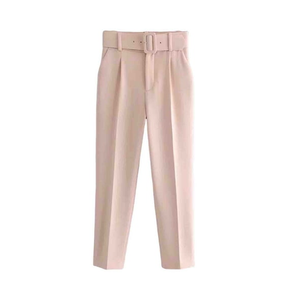 LLYwey Womens Plus Size Pants Women's Fashion Casual Spring Summer Full Length Pants Female Linen Pants Long Pant Style H2344 Pinks L