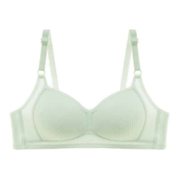 LLYwey Womens Sports Bras Girls' Bras Without Underwire Push up and Breathable Underwear Juniors Size Cotton Sport Bra Style LW-303 Green XXL