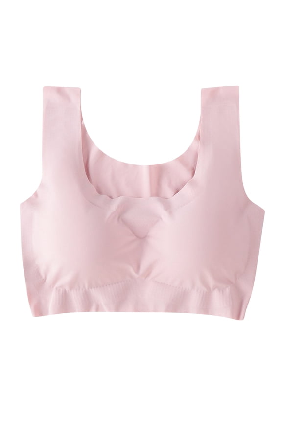 Womens Sports Bras Padded Discounts Women's Plus Size Soft Bra Everyday Underwear Lightweight Bra Women Size Nylon Training Bra Style LW-234 Pinks L