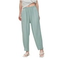 thumbnail image 1 of LLYwey Womens Sweat Pants Women's Solid Color Twisted Herringbone Cotton PantFoot Bound Casual Sports Pants Pants Long Pants Female Capris Pants Long Pant Style H187 Green XL, 1 of 5