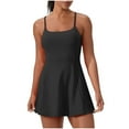 thumbnail image 1 of LLYwey Womens Tennis Workout Dresses with Built-in Bra & Shorts Women's Activewear Summer Spaghetti Strap Sleeveless Athletic Dresses, I-18, Black, L, 1 of 7