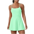 thumbnail image 1 of LLYwey Womens Tennis Workout Dresses with Built-in Bra & Shorts Women's Activewear Summer Spaghetti Strap Sleeveless Athletic Dresses, I-18, Green, M, 1 of 6