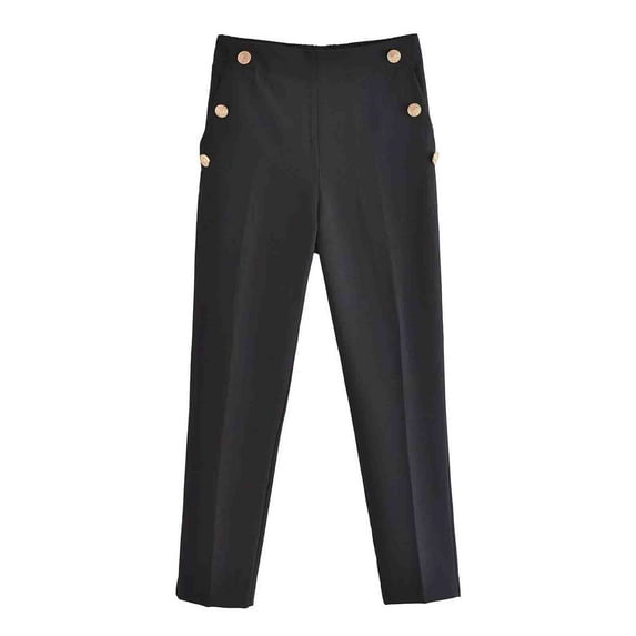 LLYwey Workout Pants for Women Women's Fashion Casual Spring Summer Full Length Pants Wide Leg Dress Pants Female Long Pant Style H2342 Black M