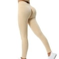 thumbnail image 1 of LLYwey Yoga Pants With Pockets Women's Quick Drying Breathable Seamless Yoga Pants Sports Leggings Female Hiking Pants Lightweight Long Pant Style H194 Khaki S, 1 of 4