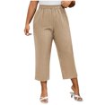 thumbnail image 1 of LLYwey s High Waisted Pants for Women Large Casual Cropped Pants for Women New Full Length Pants Trousers Regular Fitted Khaki XL, 1 of 8