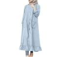 thumbnail image 1 of LLYwey s Prom Dresses for Women 2024 Fashion Round Neck Loose Long Sleeve Solid Ankle-Dress Long Dress New Casual Dresses Light Blue M, 1 of 1