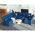 thumbnail image 1 of LLappuil 128" Modular Sectional Sofa, 8 Seat Modular Sectional Sofa with Storage, 25.6“ Seat Deep Sofa Blue, 1 of 7