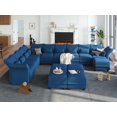 thumbnail image 1 of LLappuil 179" Modular Sectional Sofa, 14 Seat Modular Sectional Sofa with 5 Storage Ottoman, 25.6“ Seat Deep Sofa Blue, 1 of 8