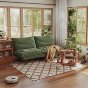 LLappuil 71 سرير أريكة قابل للتحويل من Corduroy Futon، أريكة أريكة نوم Loveseat لغرفة المعيشة شقة باللون الأخضر