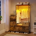 thumbnail image 1 of LLappuil Clothes Rack with 5 Drawers, Freestanding Garment Rack with LED Light, Closet Organizer System, 1 of 8