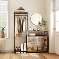 thumbnail image 1 of LLappuil Dresser with Hanging Rack & 6 Drawers with LED Lights, Vanity Table with Drawers for Bedroom,living room,Brown, 1 of 8