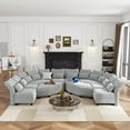 thumbnail image 1 of LLappuil Modular Sectional Sofa, 10 Seat Modular Sectional Sofa with Storage, 4 Corner Large Seat, Adjustable Armrest, 25.6" Deep Seat Chenille Corner Sofa Couch Gray, 1 of 9