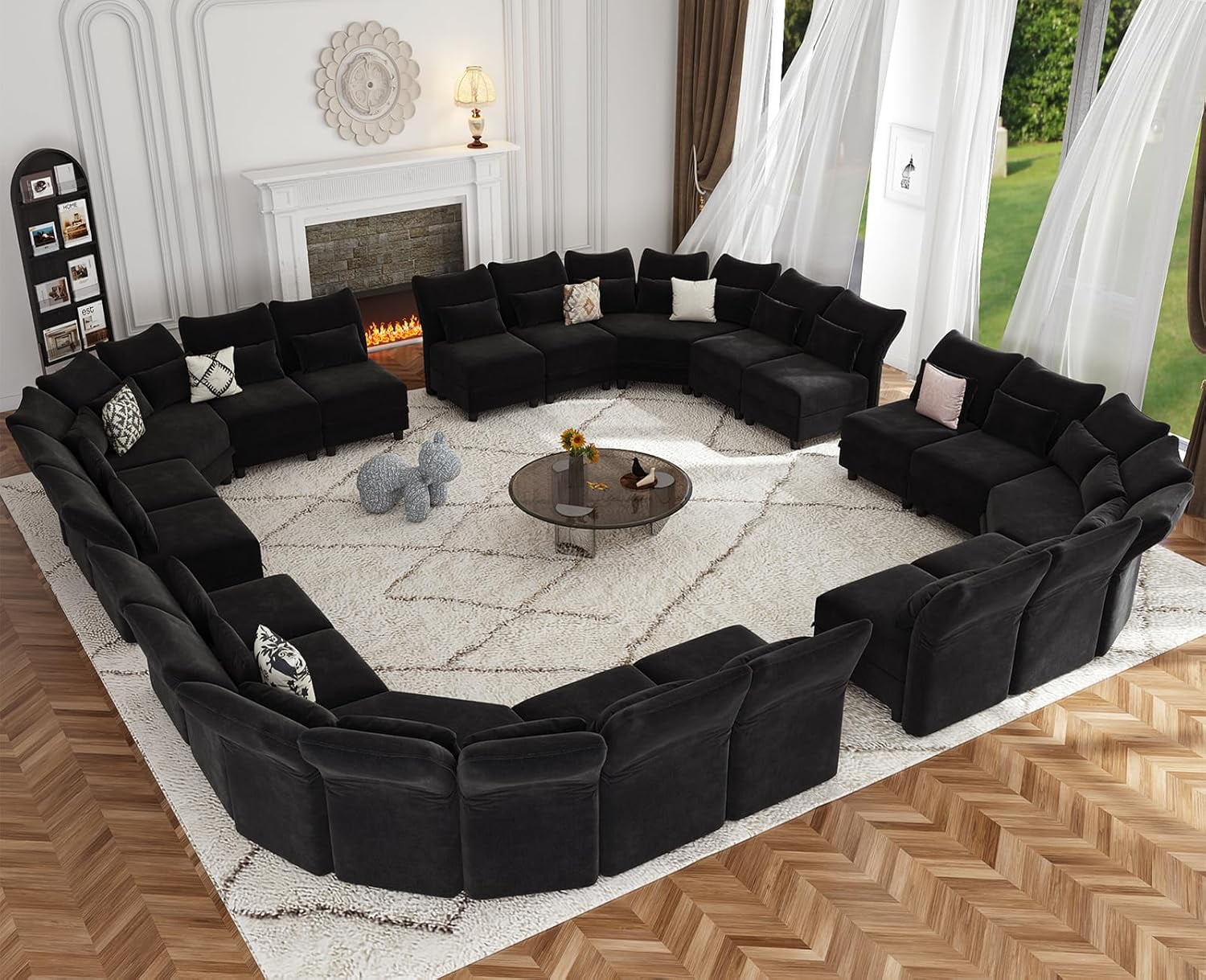 LLappuil Modular Sectional Sofa, 10 Seat Modular Sectional Sofa with Storage, 4 Corner Large Seat, Adjustable Armrest, 25.6