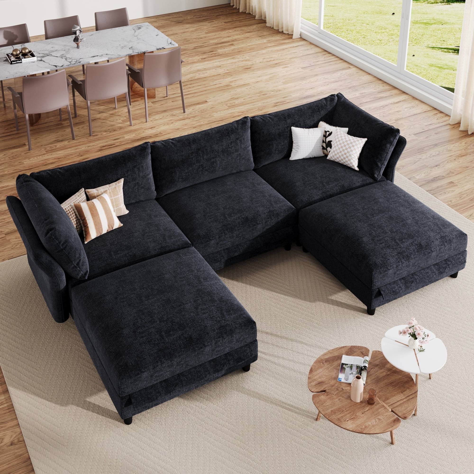 LLappuil Modular Sectional Sofa, 5 Seat Modular Sectional Sofa with