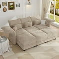 thumbnail image 1 of LLappuil Modular Sectional Sofa, 6 Seat Modular Sectional Sofa Convertible Sleeper Sofa Bed, 25.6" Deep Seat Chenille Sofa with Storage Khaki, 1 of 9