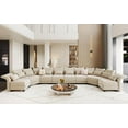 thumbnail image 1 of LLappuil Modular Sectional Sofa, 8 Seat Semicircular Modular Sectional Sofa with Storage, 2 Corner Large Seat, Adjustable Armrest, 25.6" Deep Seat Chenille Corner Sofa Couch Khaki, 1 of 9