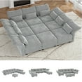 thumbnail image 1 of LLappuil Modular Sectional Sofa, 9 Seat Modular Sectional Sofa with 2 Storage Ottoman, 25.6 Deep Seat Chenille Sofa Gray, 1 of 9