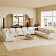 thumbnail image 1 of LLappuil Modular Sectional Sofa, U Shaped Oversize Modular Sectional Sofa with Storage, 20.8" Deep Seat 11 Seat Linen Sofa Couch White, 1 of 10