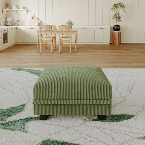 LLappuil Modular Sectional Sofa with Storage, Corduroy Sectional Couch, Square Footrest, Couch Ottoman to Extend Your Sofa