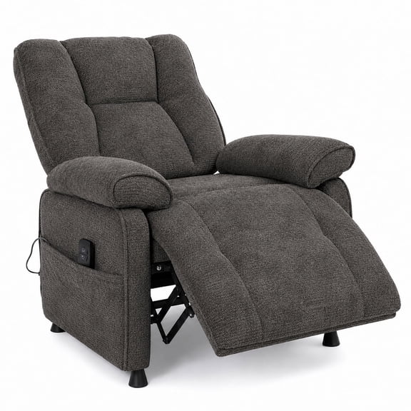 LLappuil Recliner Chair, Power Zero Gravity Chenille Reclining Sofa Chair, Electric Adjustable 90‑160° Recliner Reading Chair for Living Room