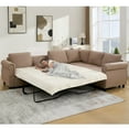 thumbnail image 1 of LLappuil Sectional Sofa, Pull Out Sofa Bed Queen Size, 6 Seat Sofa Couch Convertible Sleeper Sofa Bed for Living Room Brown, 1 of 9