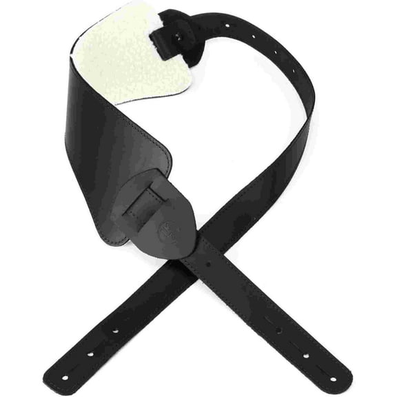 LM Products Leather Bass Strap with Extra Wide Pad Black