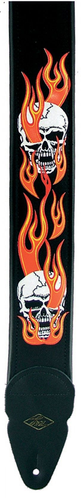 LM Products Padded Designer Nylon Guitar Strap Skulls / Flames