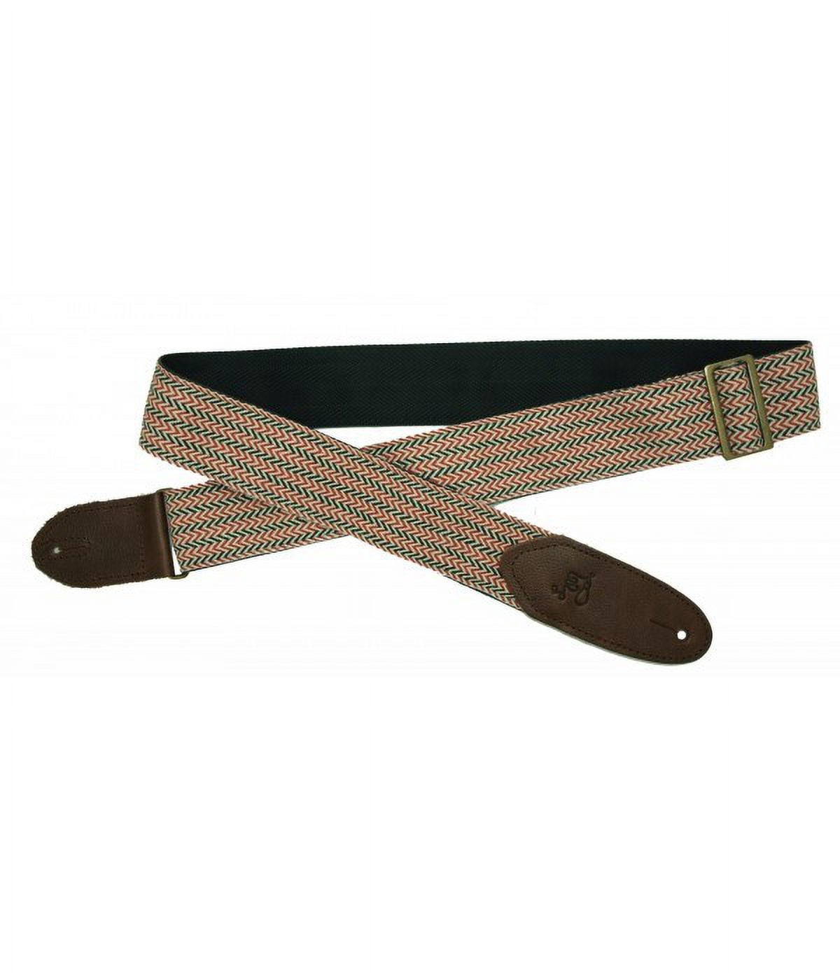 LM Products STH-R 2-Inch Wide Herringbone Adjustable Guitar Strap, Red