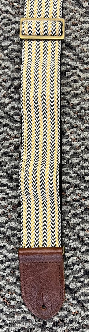 LM Products STH-Y 2-Inch Wide Herringbone Adjustable Guitar Strap, Yellow
