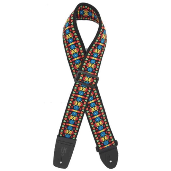 LM Retro-Style Jacquard Weave Guitar Strap - Geo