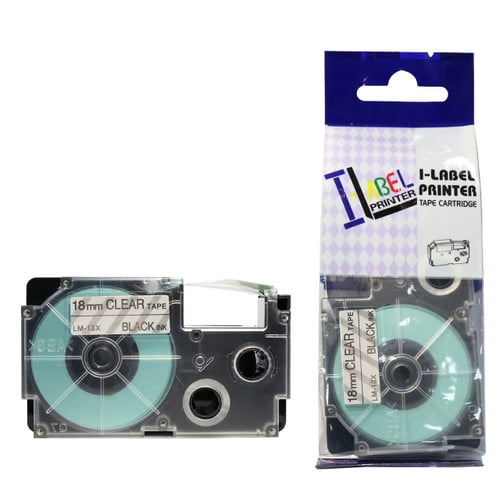 LM Tape Compatible 3/4" (18mm) Black on Clear Tape for your Casio KL750 / KL-750 EZ Label Printer.