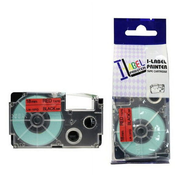 LM Tape Compatible 3/4" (18mm) Black on Red Tape for your Casio KL7200 / KL-7200 EZ Label Printer.