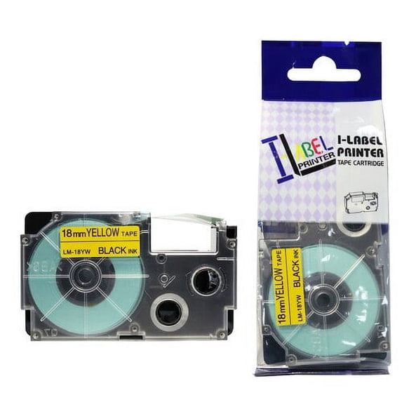 LM Tape Compatible 3/4" (18mm) Black on Yellow Tape for your Casio KL120 / KL-120 EZ Label Printer.